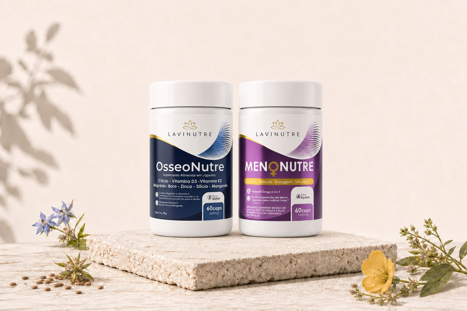 Produto Duo Essenciais 40+ em composição editorial